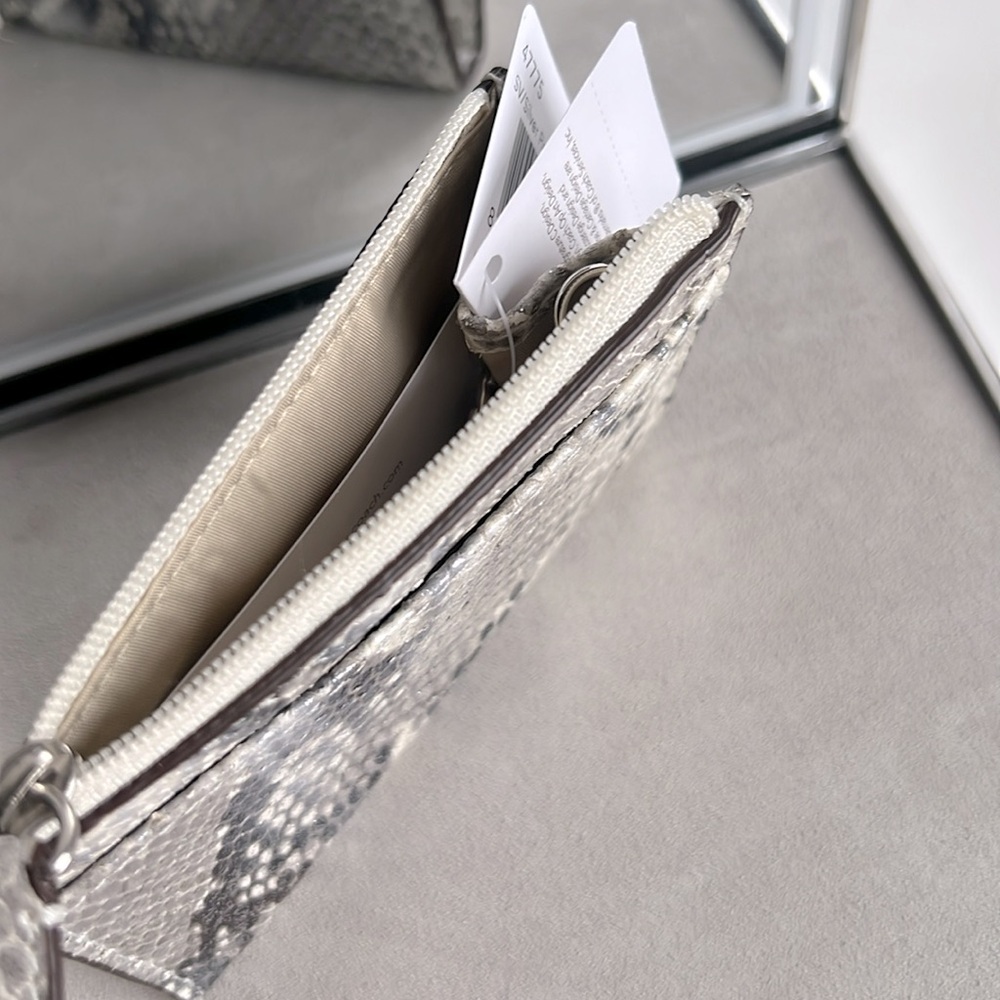 NWT Coach Silver Python Embossed Coin Zipper Pouch - Picture 3 of 3